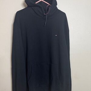 Tommy Hilfiger Black Hoodie with Logo Accent
